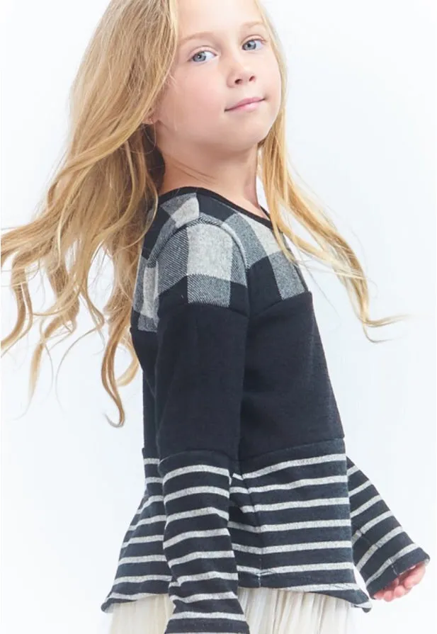 Kids Checkered Solid Striped Top Style 4289
