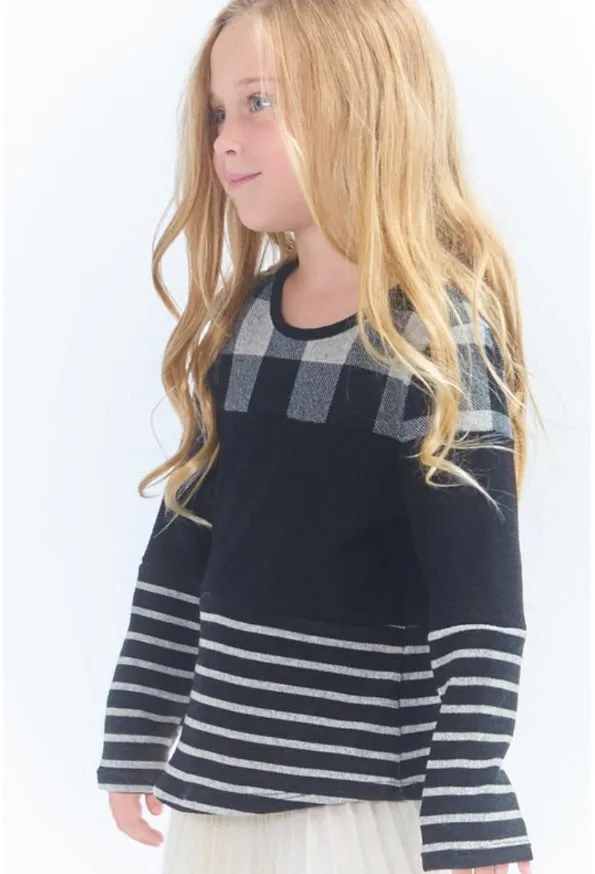 Kids Checkered Solid Striped Top Style 4289