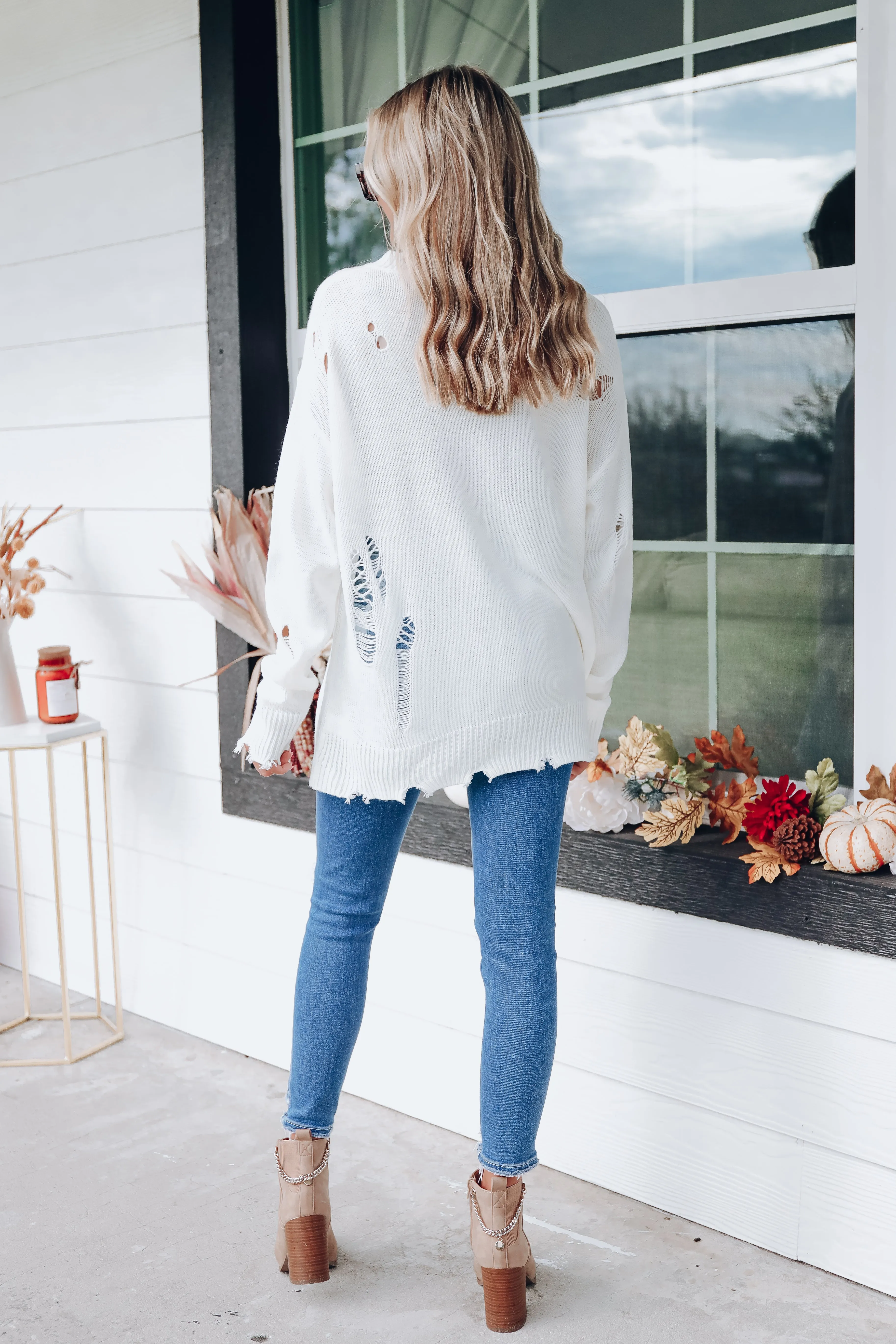 Klondike Distressed Sweater - Ivory