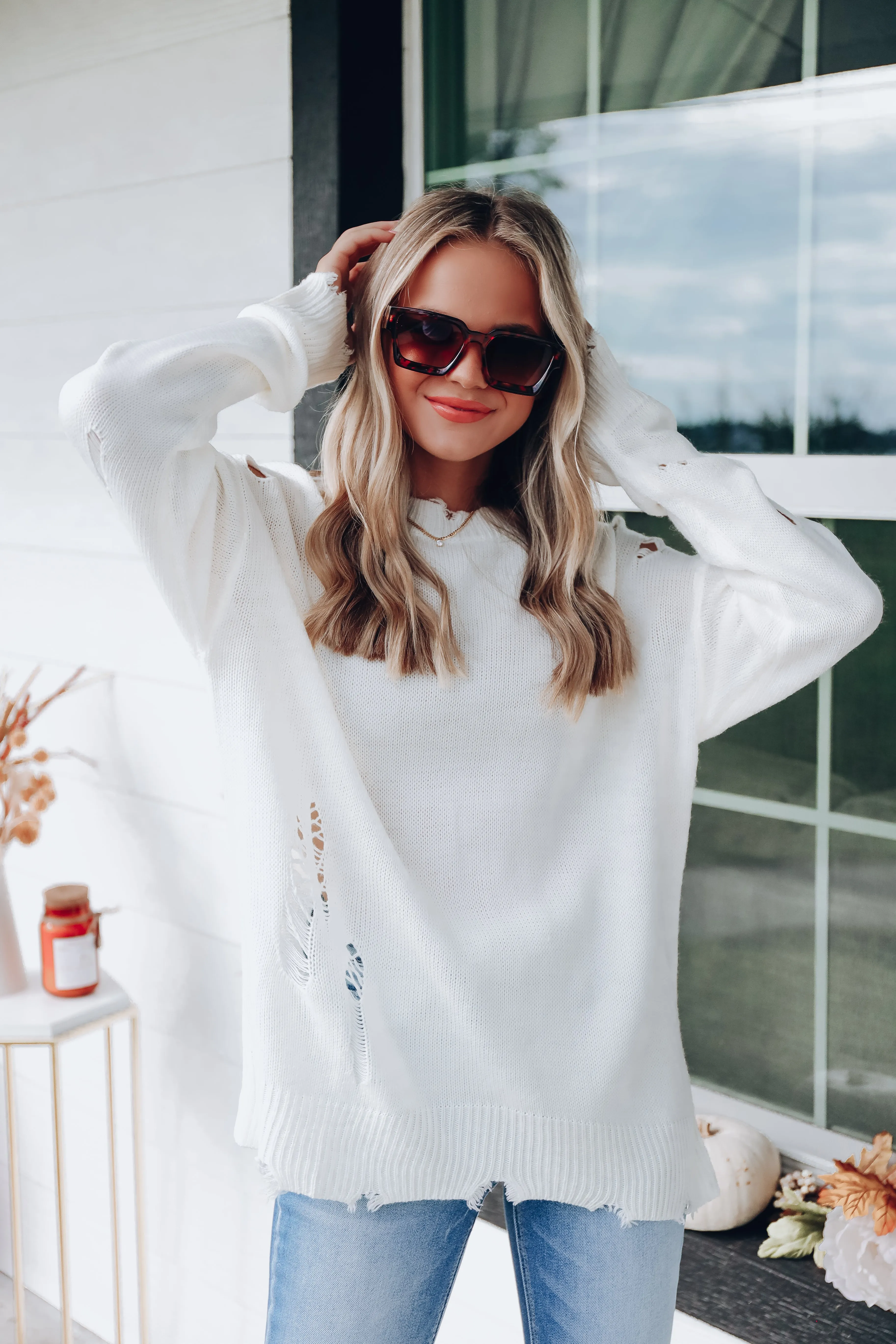 Klondike Distressed Sweater - Ivory