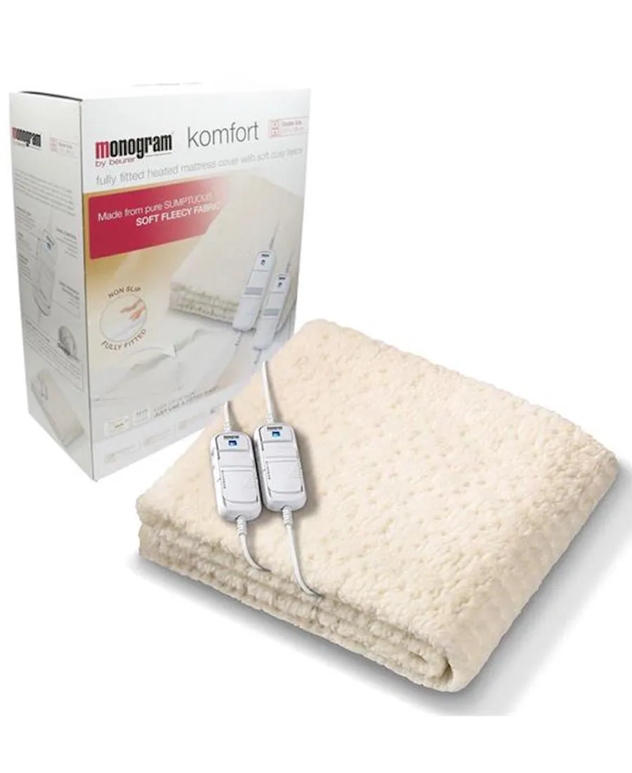 Komfort King Size Fleecy Heated Blanket with Dual Control
