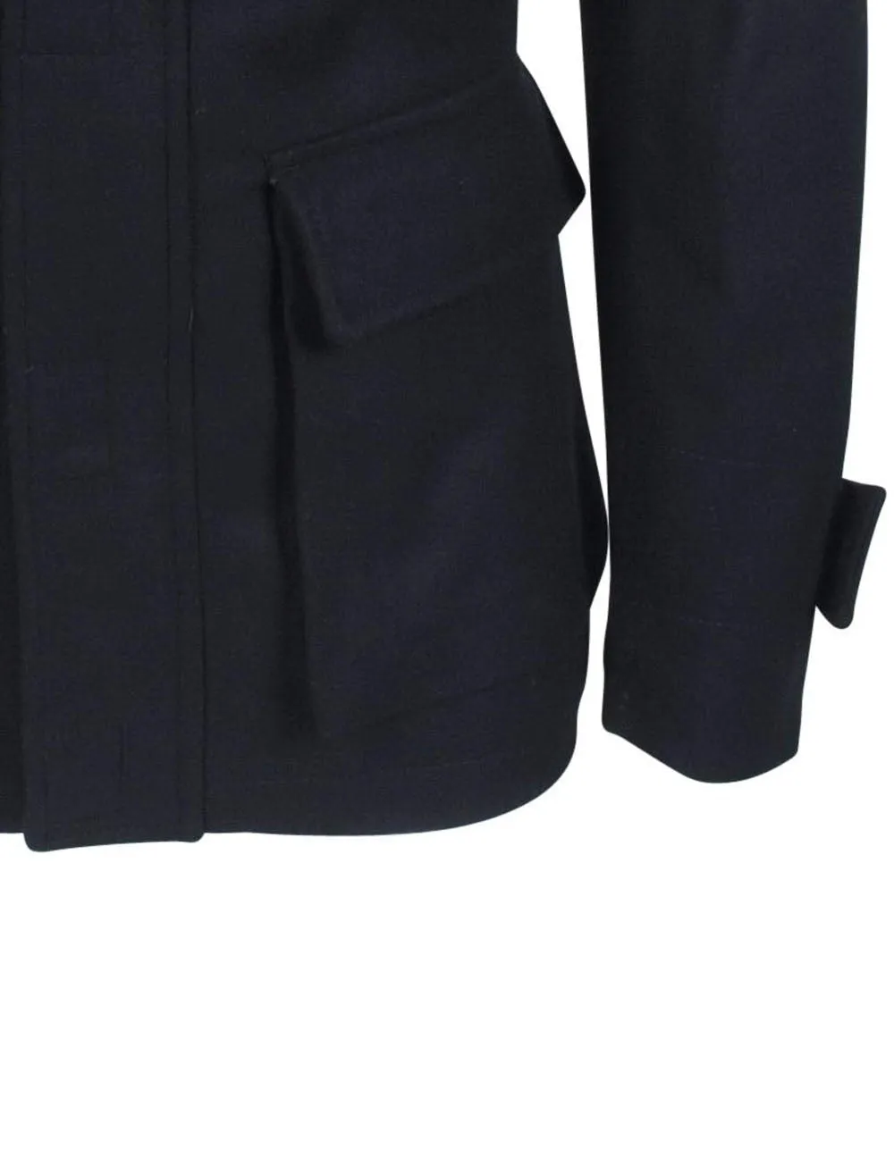 Lackland Wool Rich Hooded Coat in Navy - Dissident