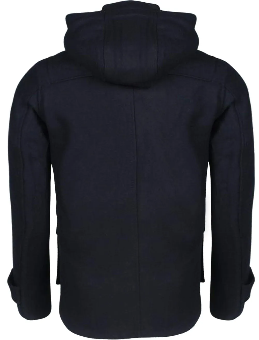 Lackland Wool Rich Hooded Coat in Navy - Dissident