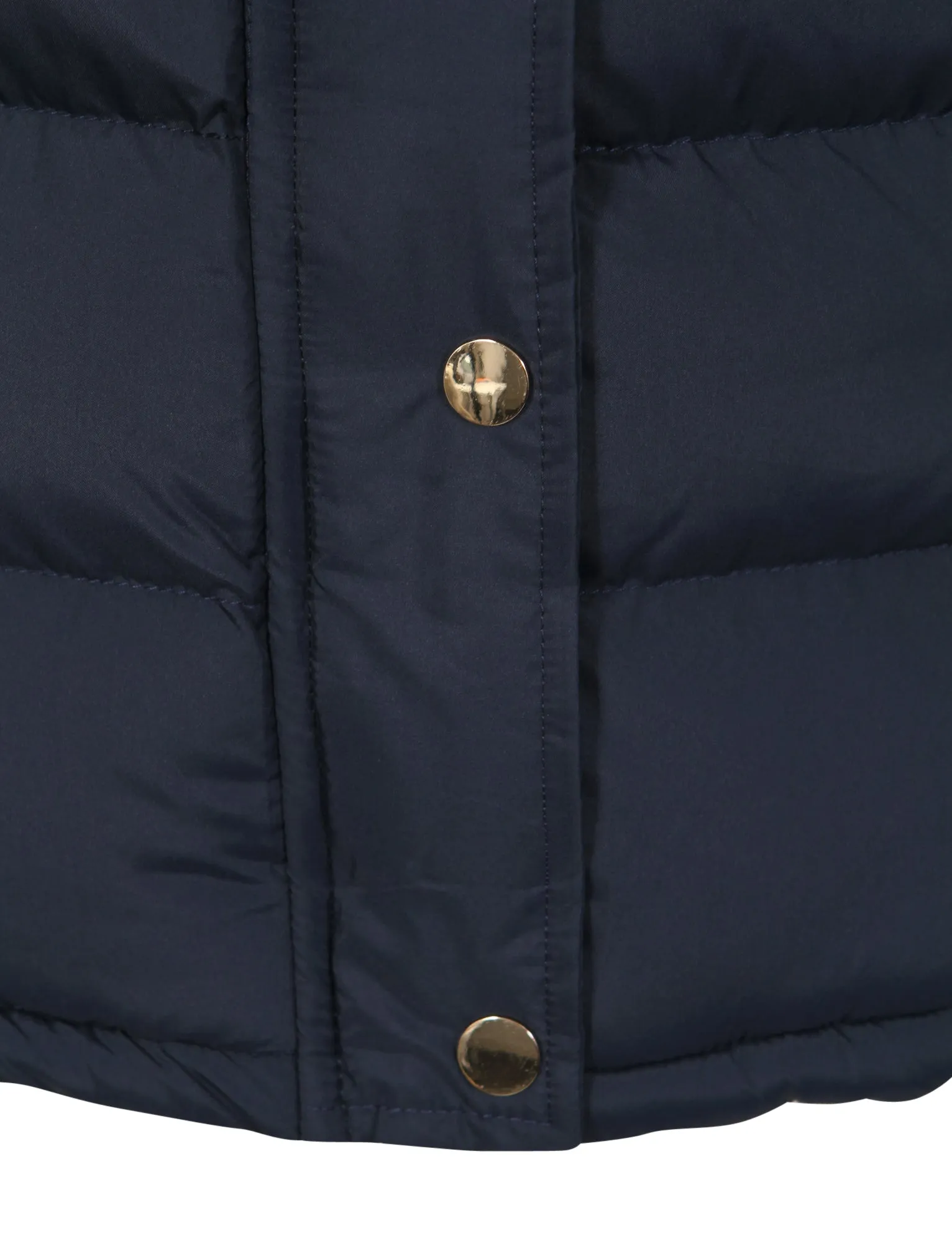 Liberty Fur Trim Hood Padded Gilet In Navy  - Tokyo Laundry