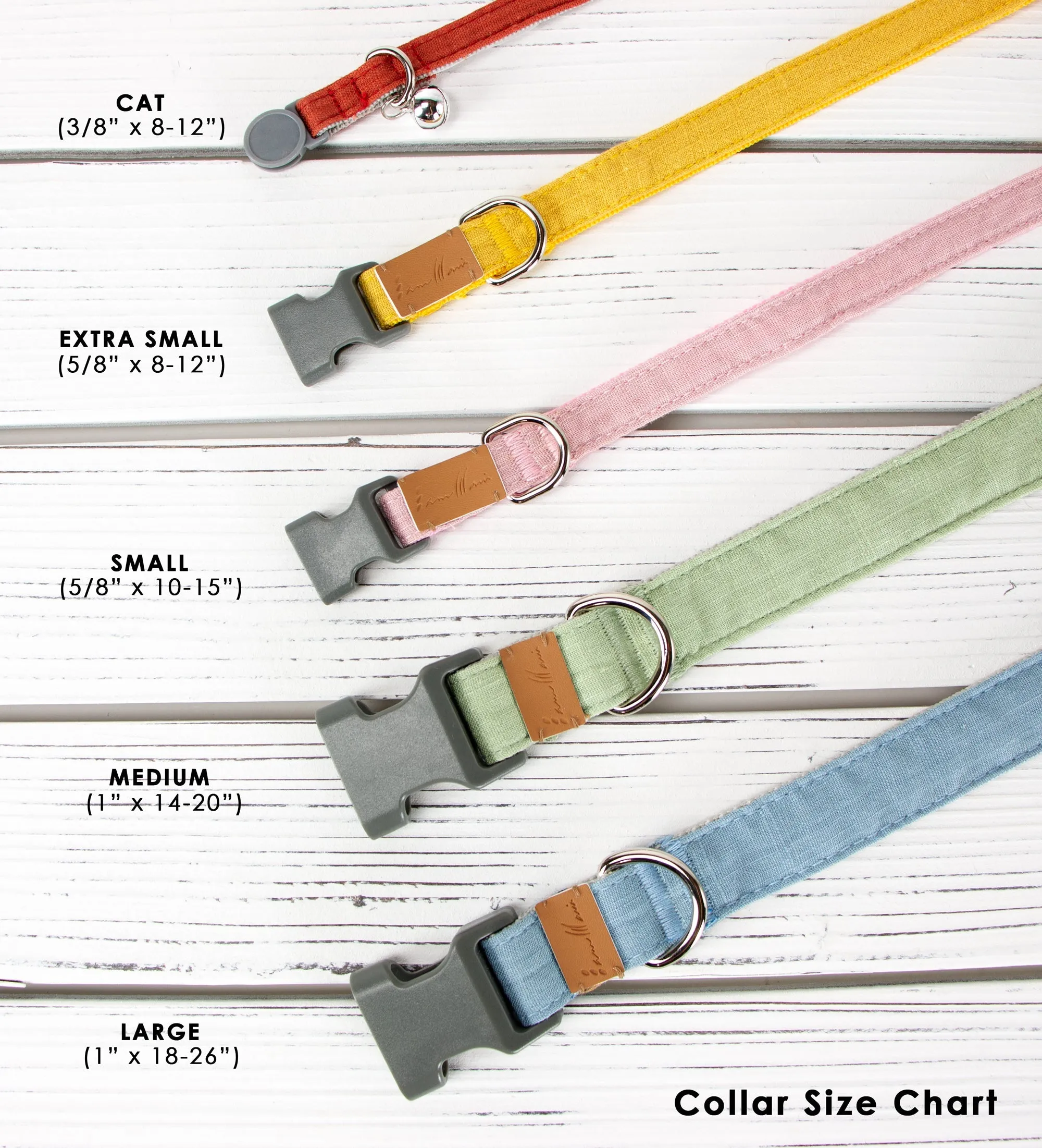 Linen Blend Adjustable Cat Collar with Breakaway Quick Release Buckle and Bell, Natural