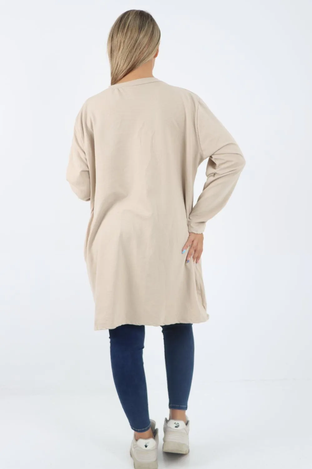 Long Sleeve Cherry Print Tunic Top