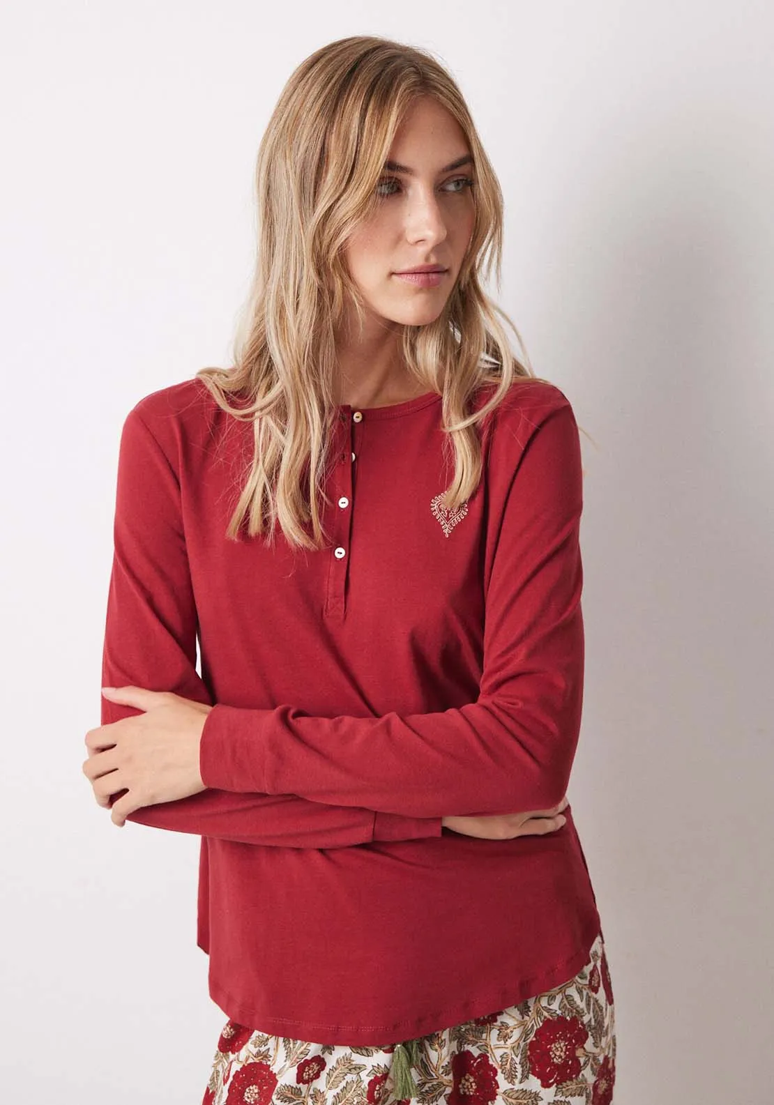 Long Sleeves T Shirt - Red