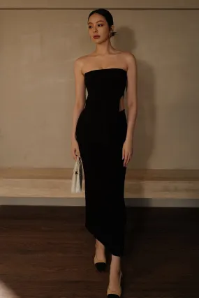 坑條針織側開岔裙<br>Wide Ribbed Knit Midi Skirt With Slit