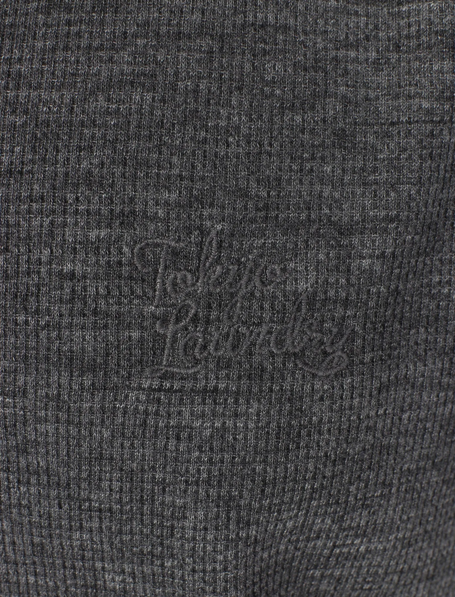 Ludgate Waffle Burnout Henley T-Shirt In Asphalt Grey - Tokyo Laundry