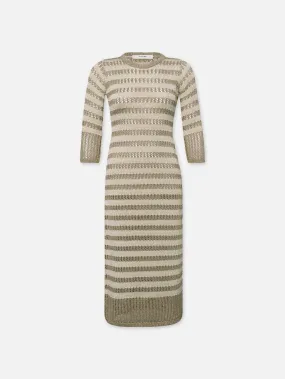 Lurex Stripe Dress -- Gold Multi