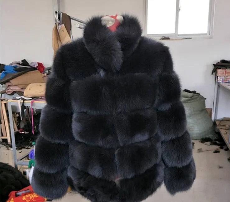 Luxury Design Natural Fox Fur Coat