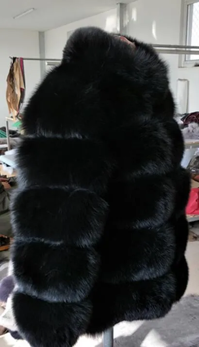 Luxury Design Natural Fox Fur Coat