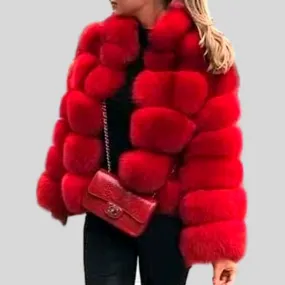 Luxury Design Natural Fox Fur Coat