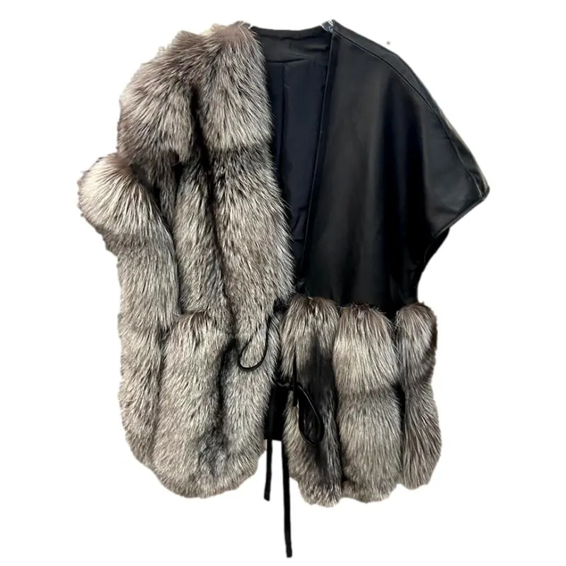 Luxury  Leather Loose Coat