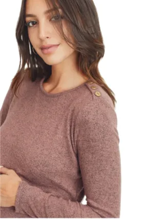 Maternity Shirt with Button Design Style 2061 in Deep Mauve