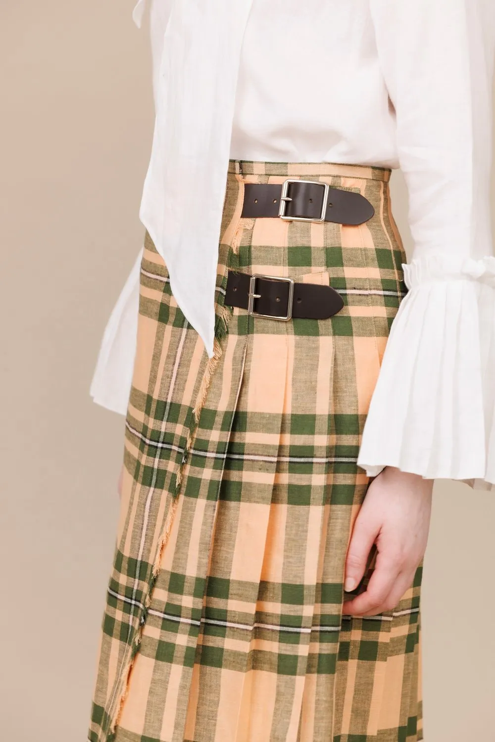 Maumturk 100% Linen Midi Kilt
