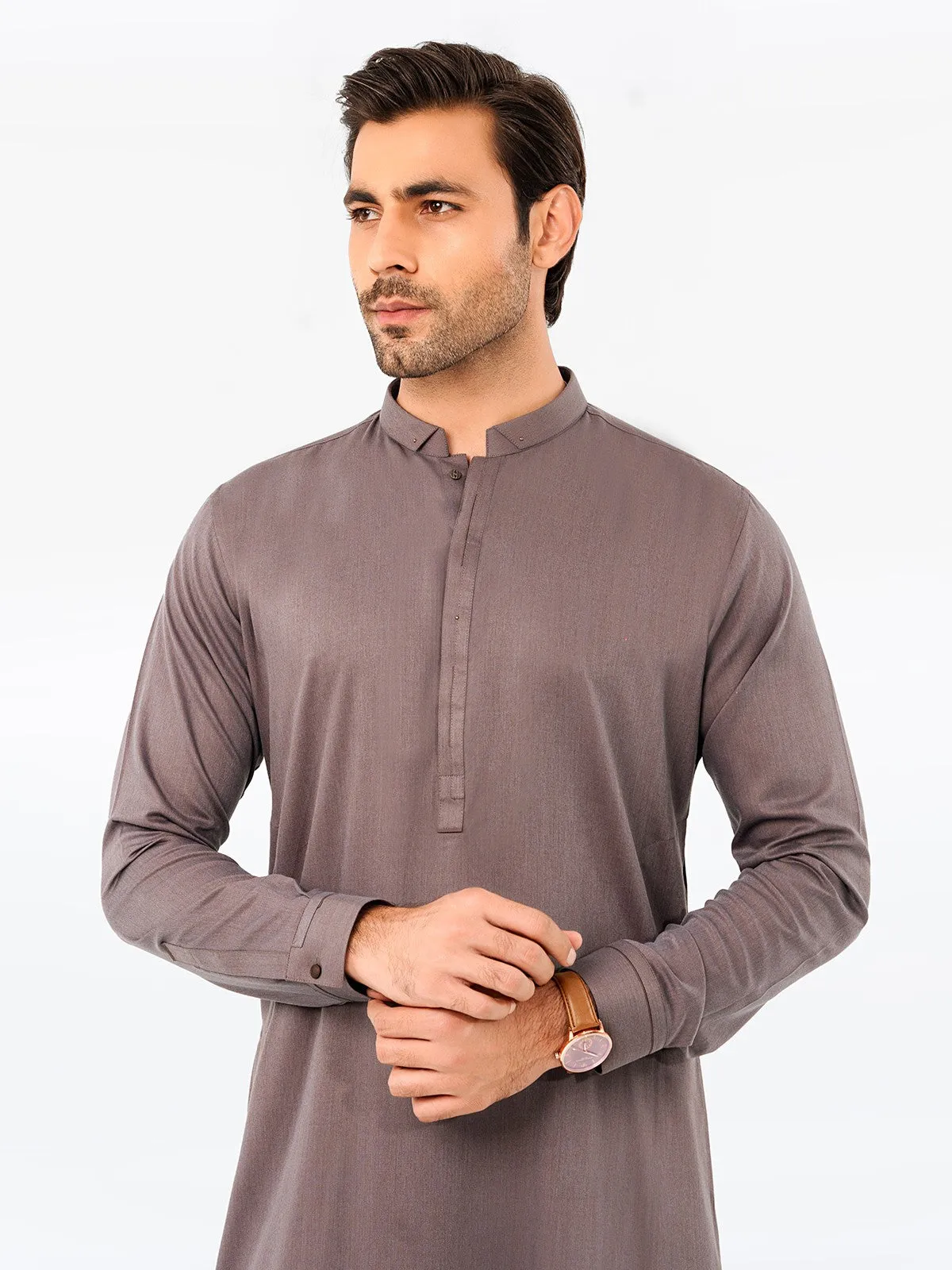 Men's Deep Mauve Kurta Shalwar - EMTKS23-41066
