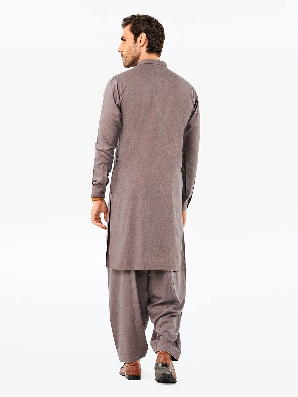 Men's Deep Mauve Kurta Shalwar - EMTKS23-41066