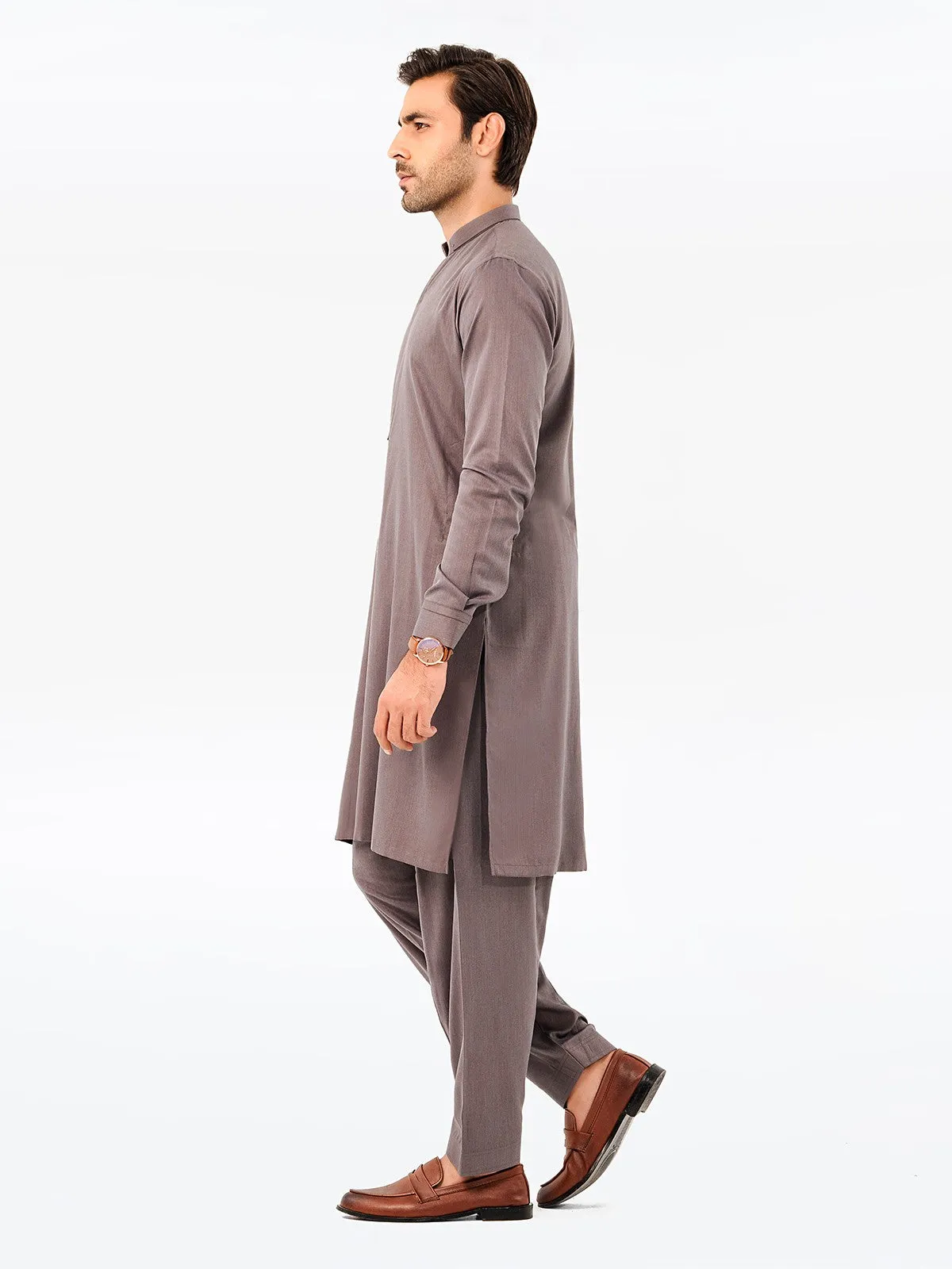 Men's Deep Mauve Kurta Shalwar - EMTKS23-41066