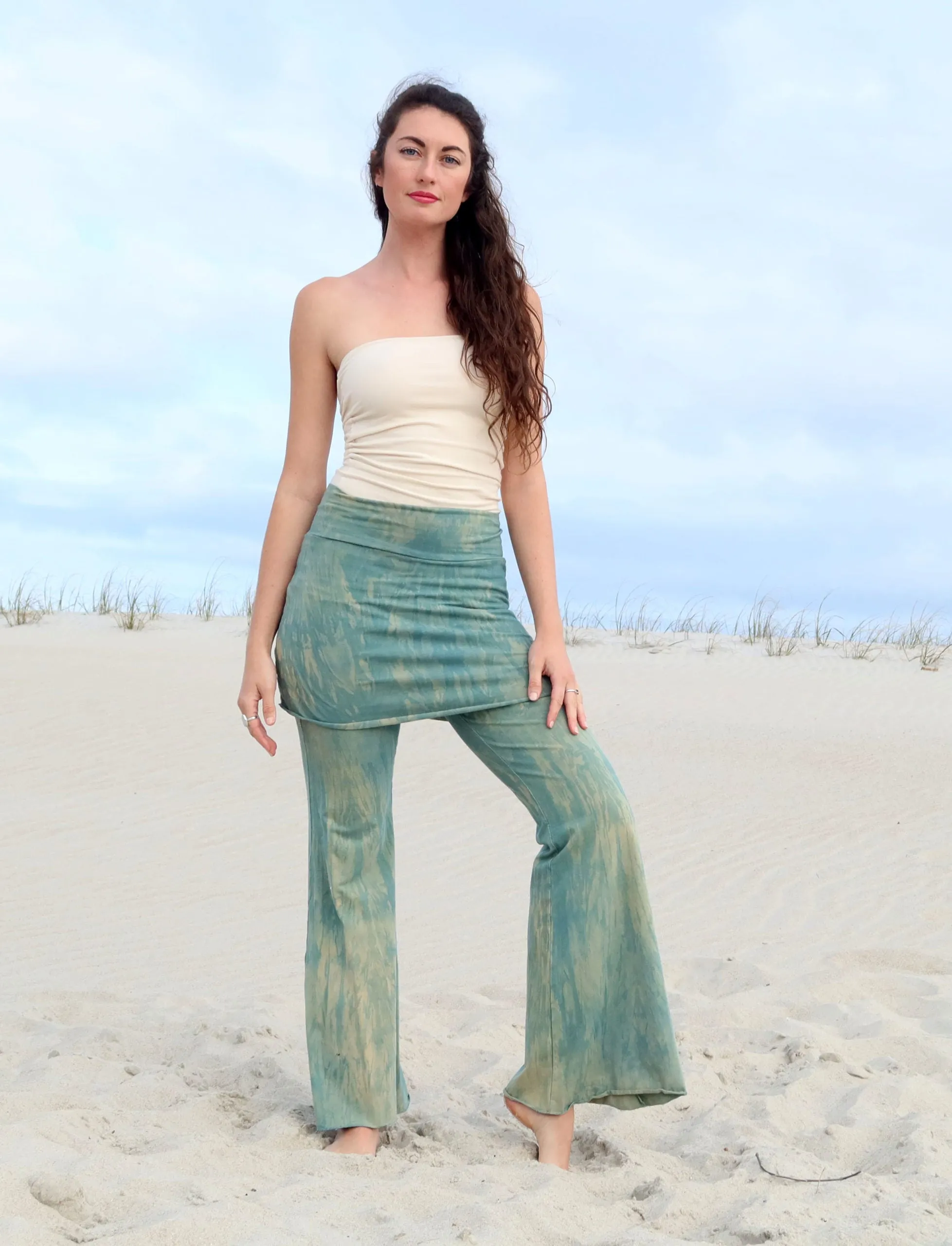 Mini Skirted Boot Cut Pant