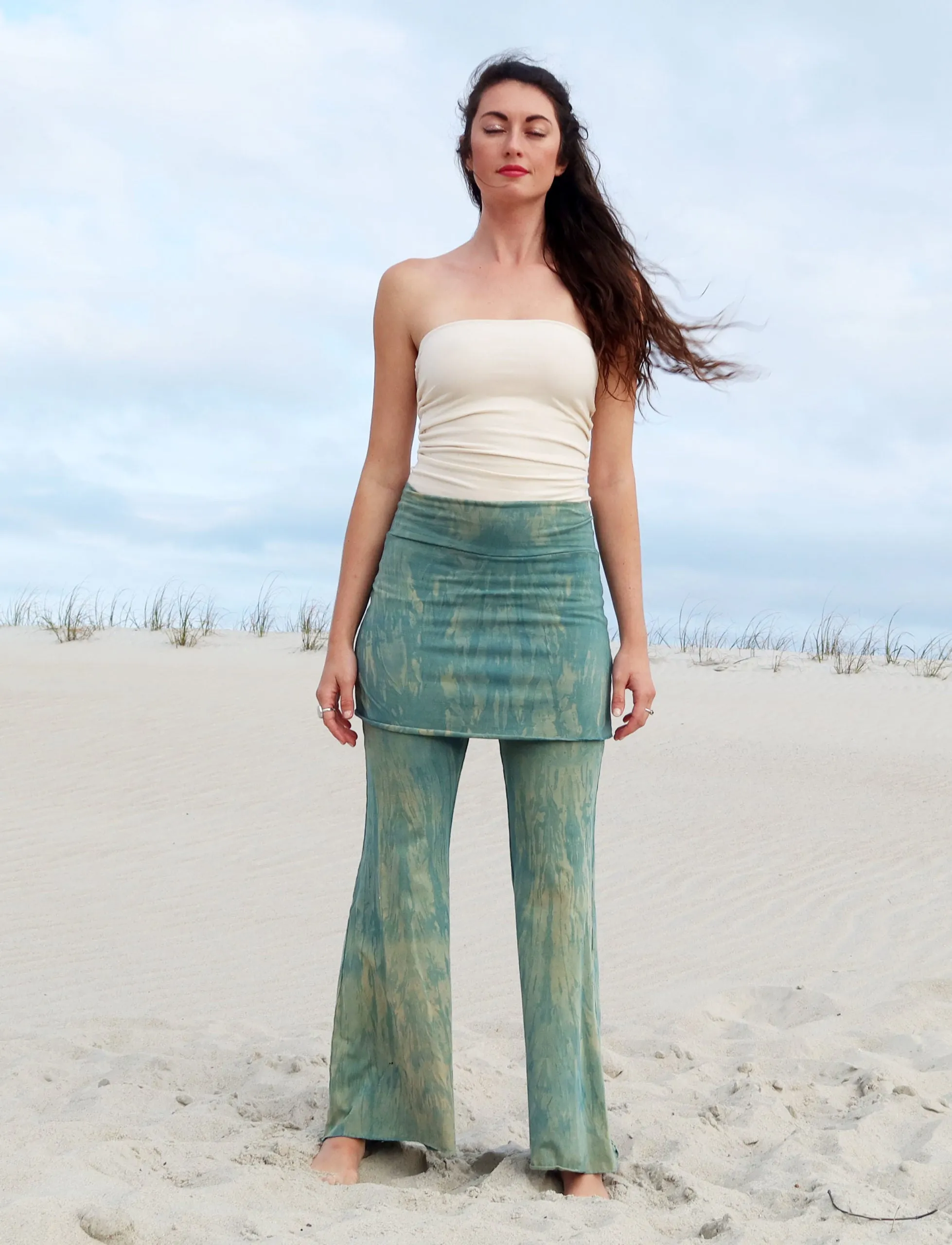 Mini Skirted Boot Cut Pant