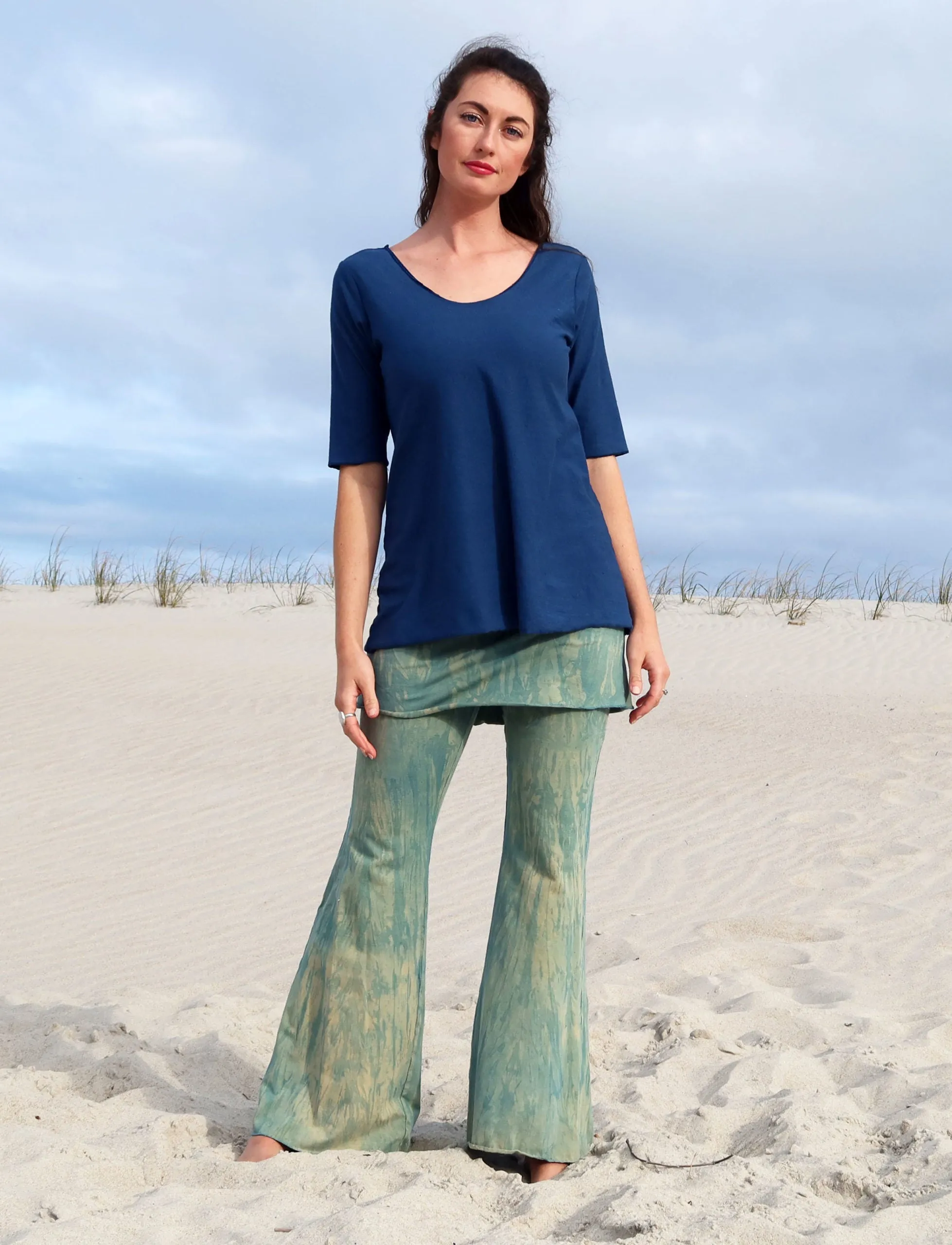 Mini Skirted Boot Cut Pant
