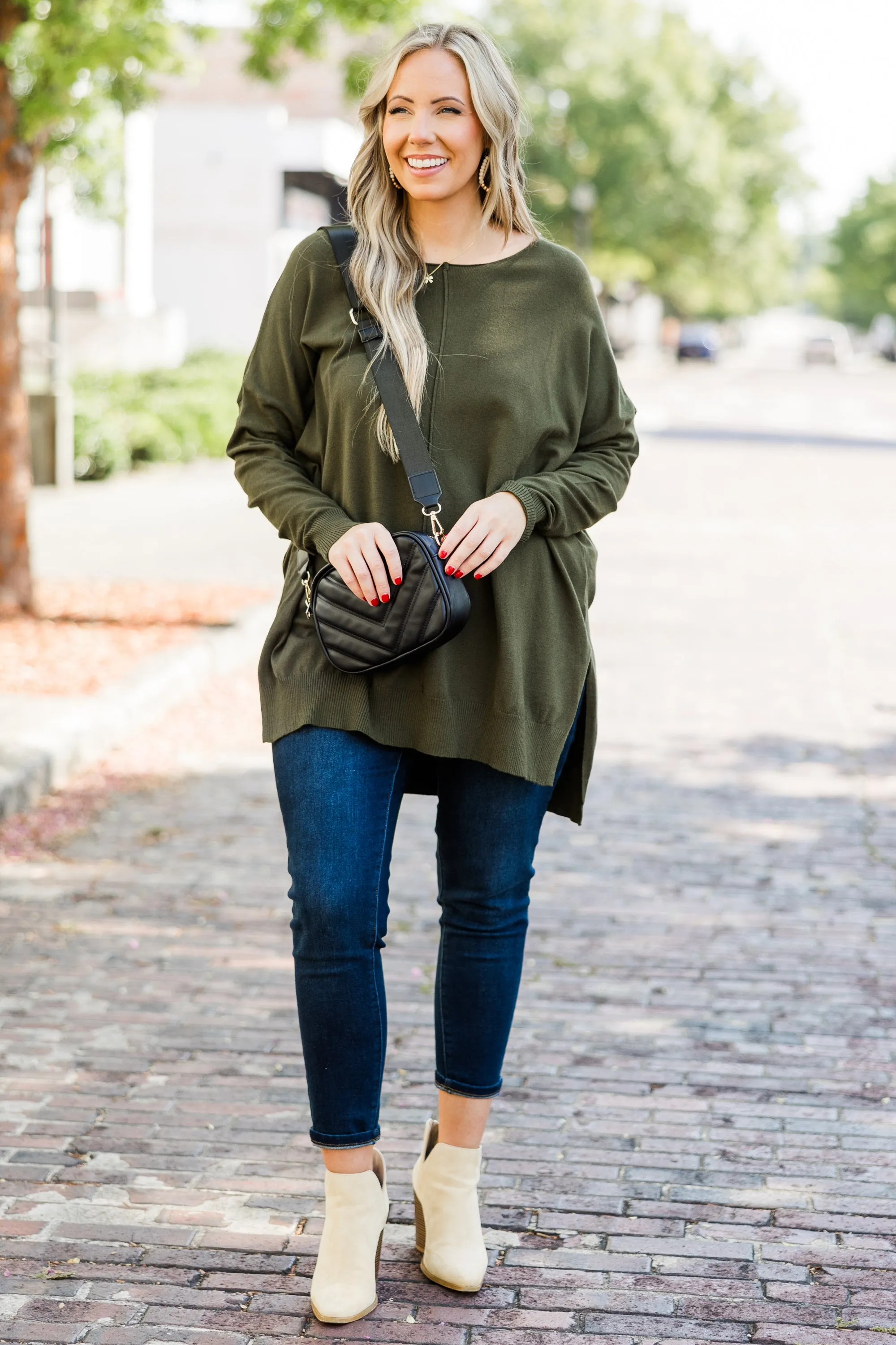 Miss Who You Were Sweater, Dark Olive
