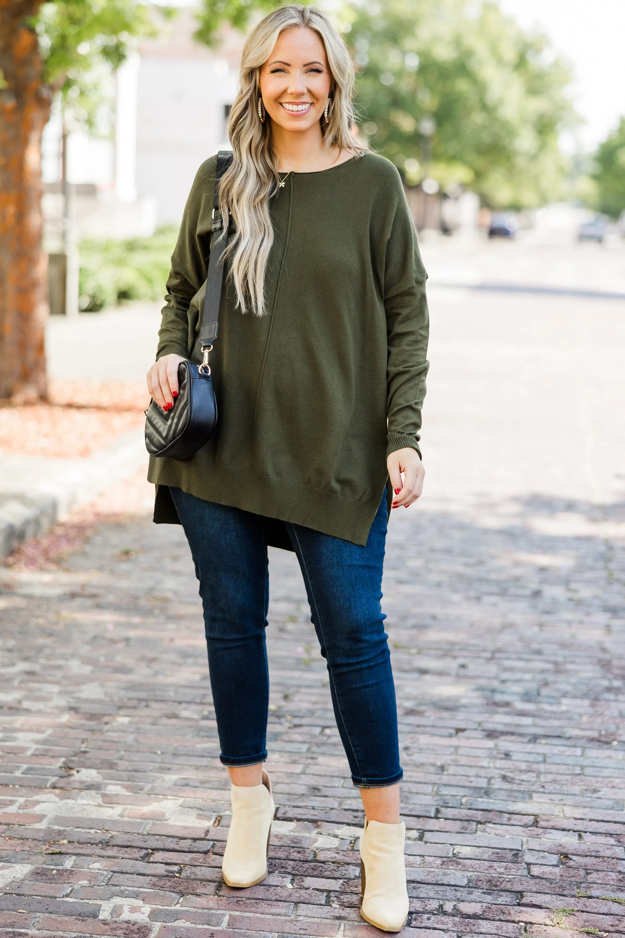 Miss Who You Were Sweater, Dark Olive