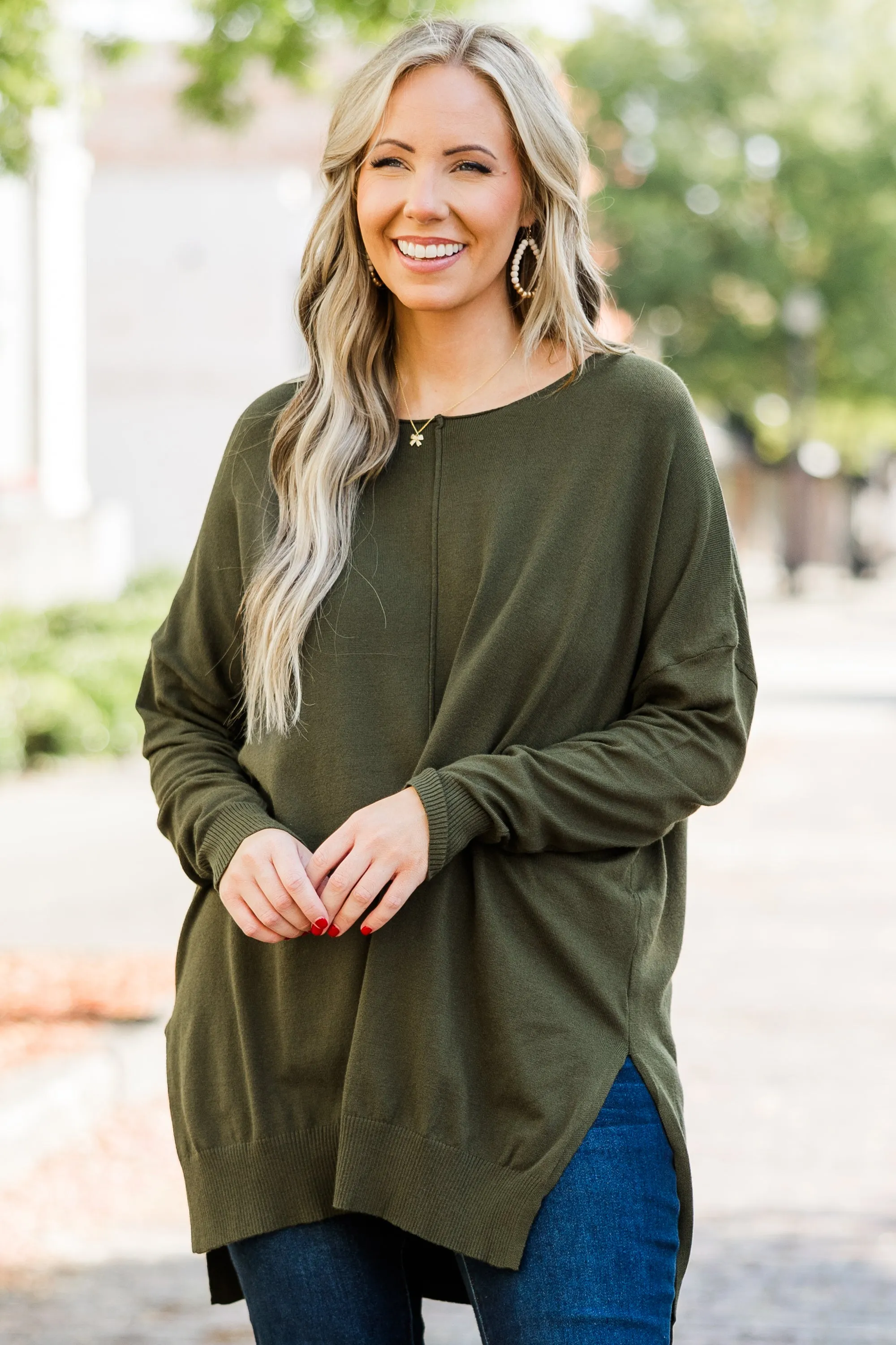 Miss Who You Were Sweater, Dark Olive