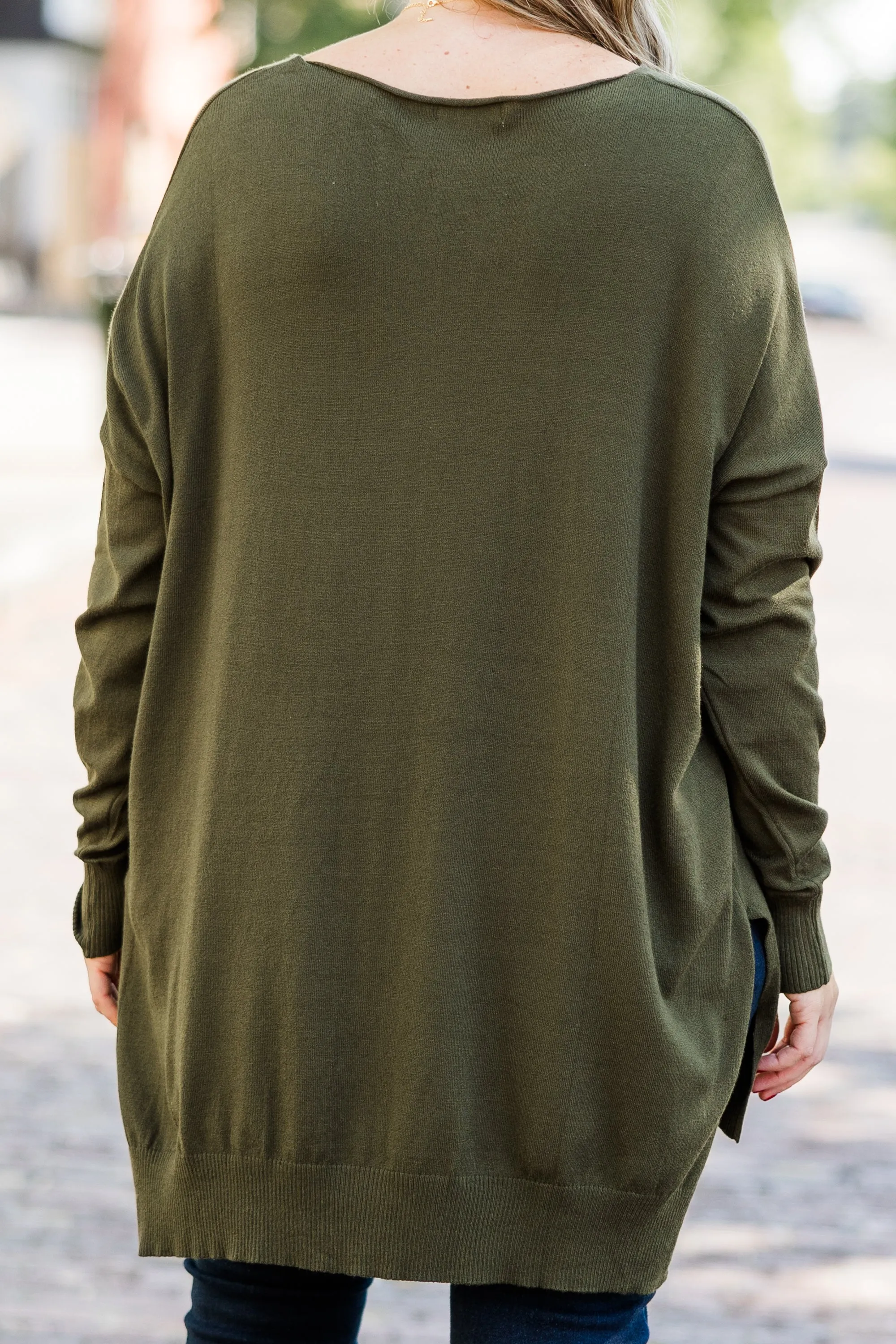 Miss Who You Were Sweater, Dark Olive