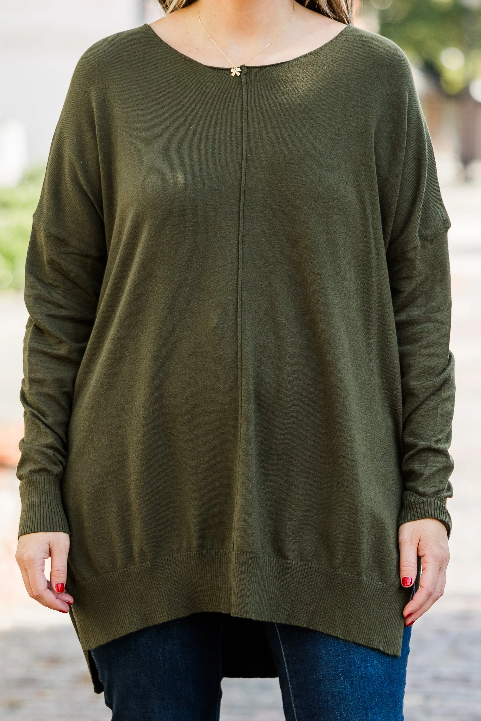 Miss Who You Were Sweater, Dark Olive