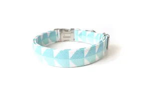 Modern Light Blue & White Dog Collar