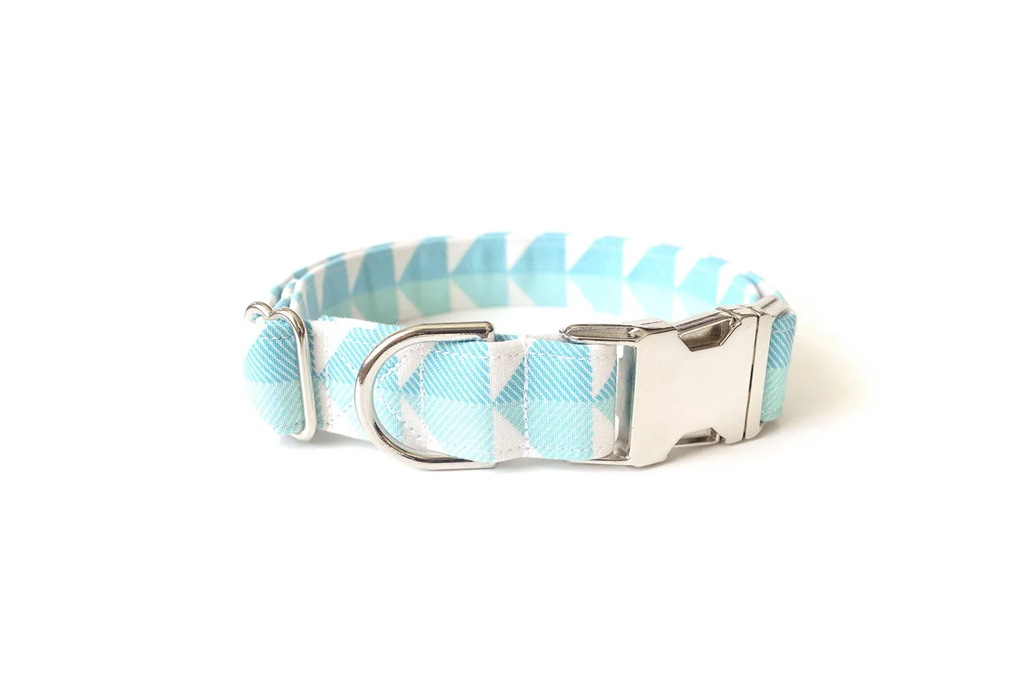 Modern Light Blue & White Dog Collar
