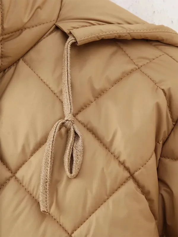 Modern Quilted Coat with Plaid Lining