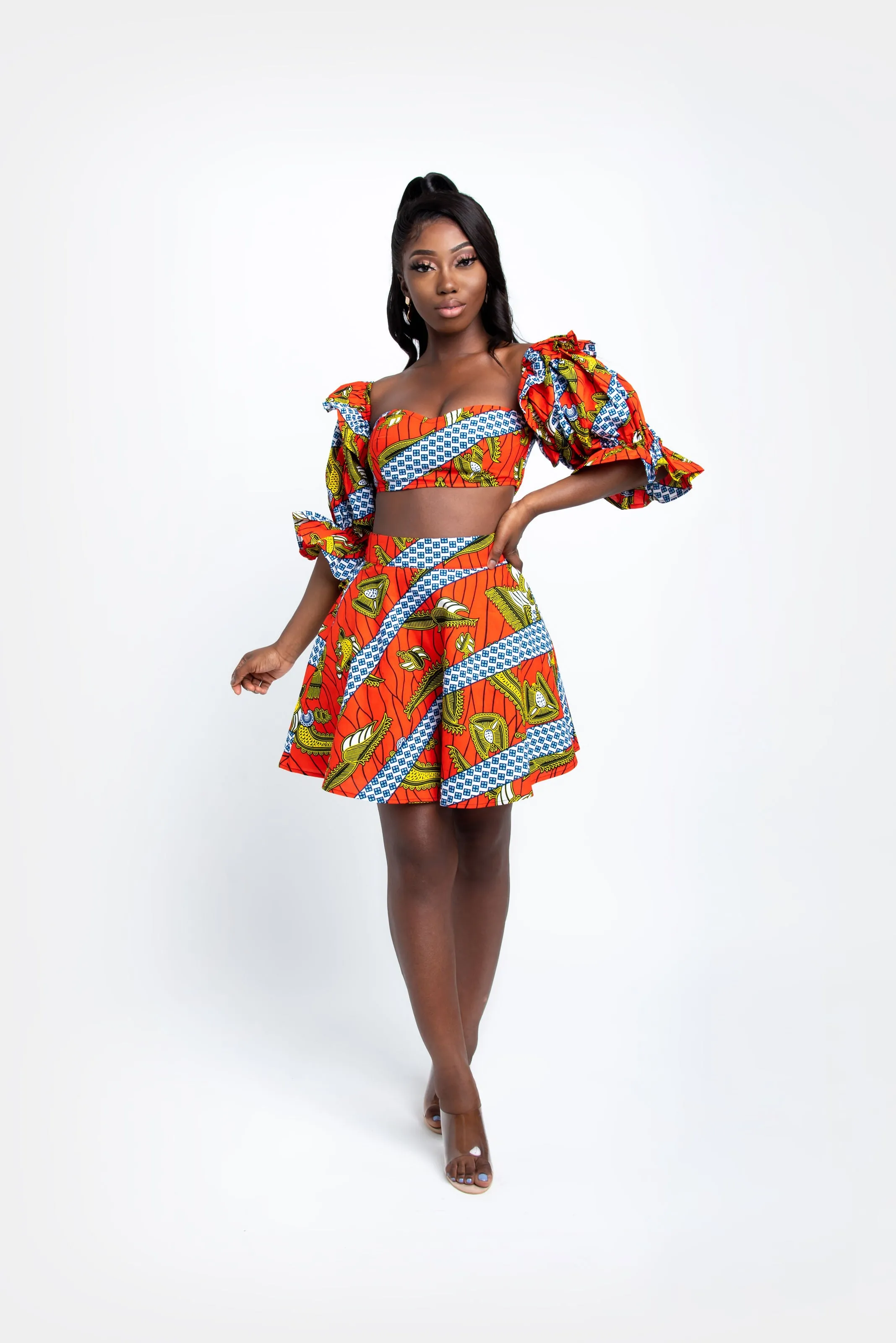 MONIFA African Print Mini Skirt