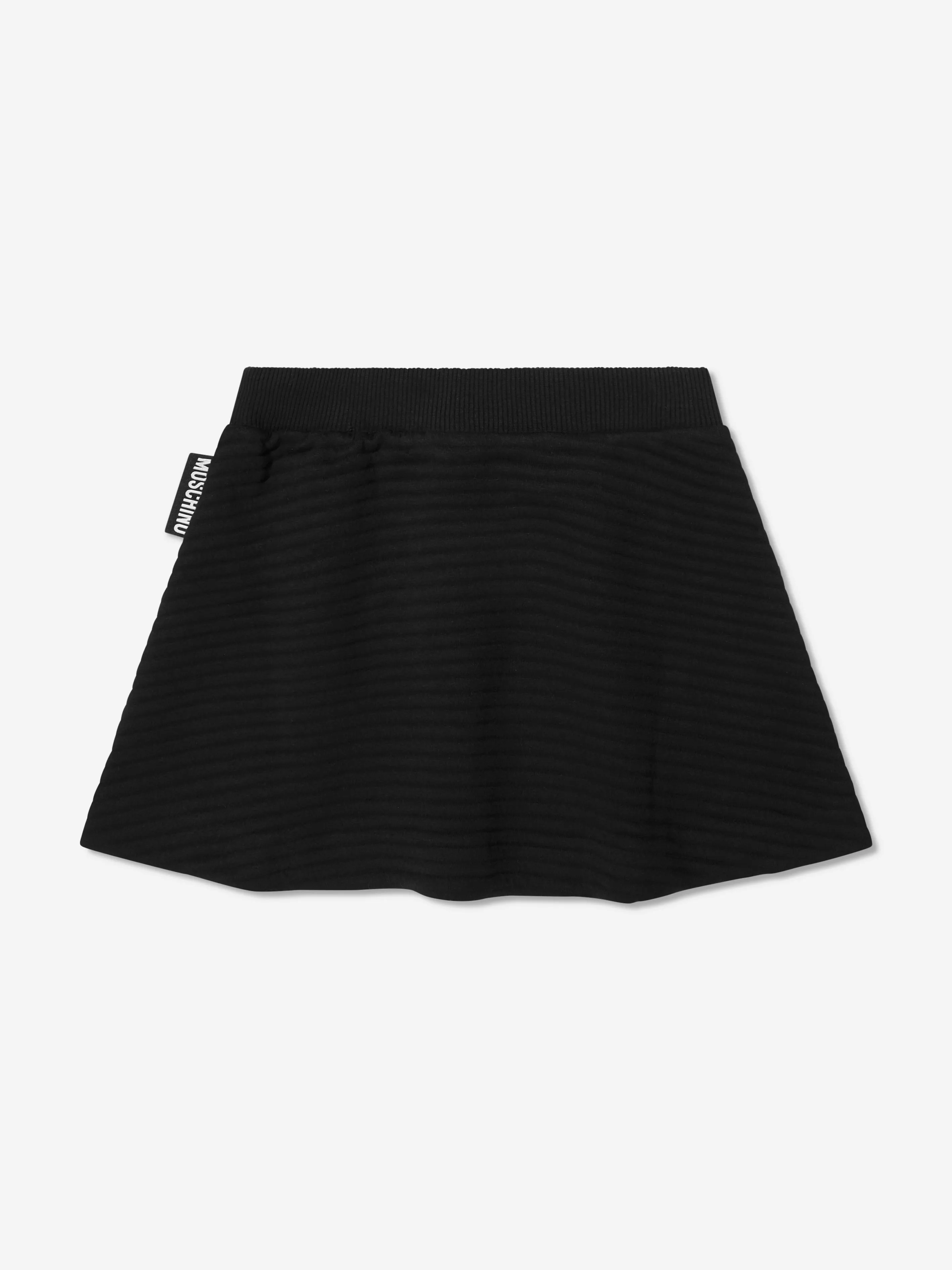 Moschino Girls Teddy Bear Skirt in Black