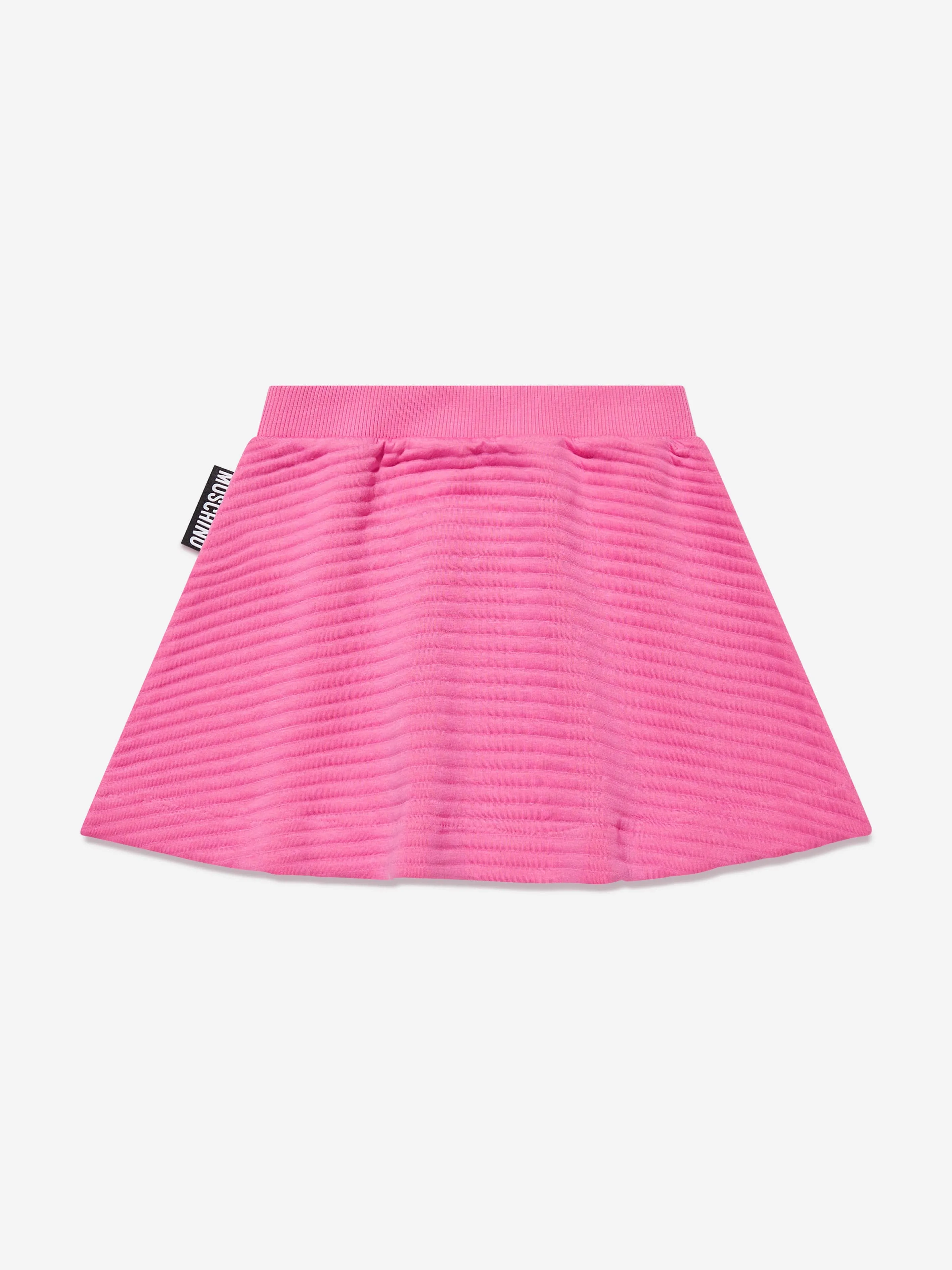 Moschino Girls Teddy Bear Skirt in Pink