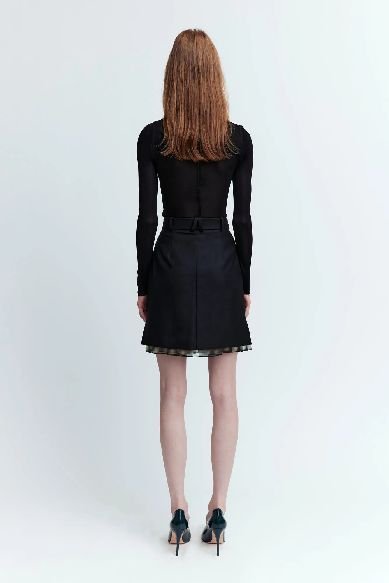 Moss Mini Skirt in Twill Tailoring