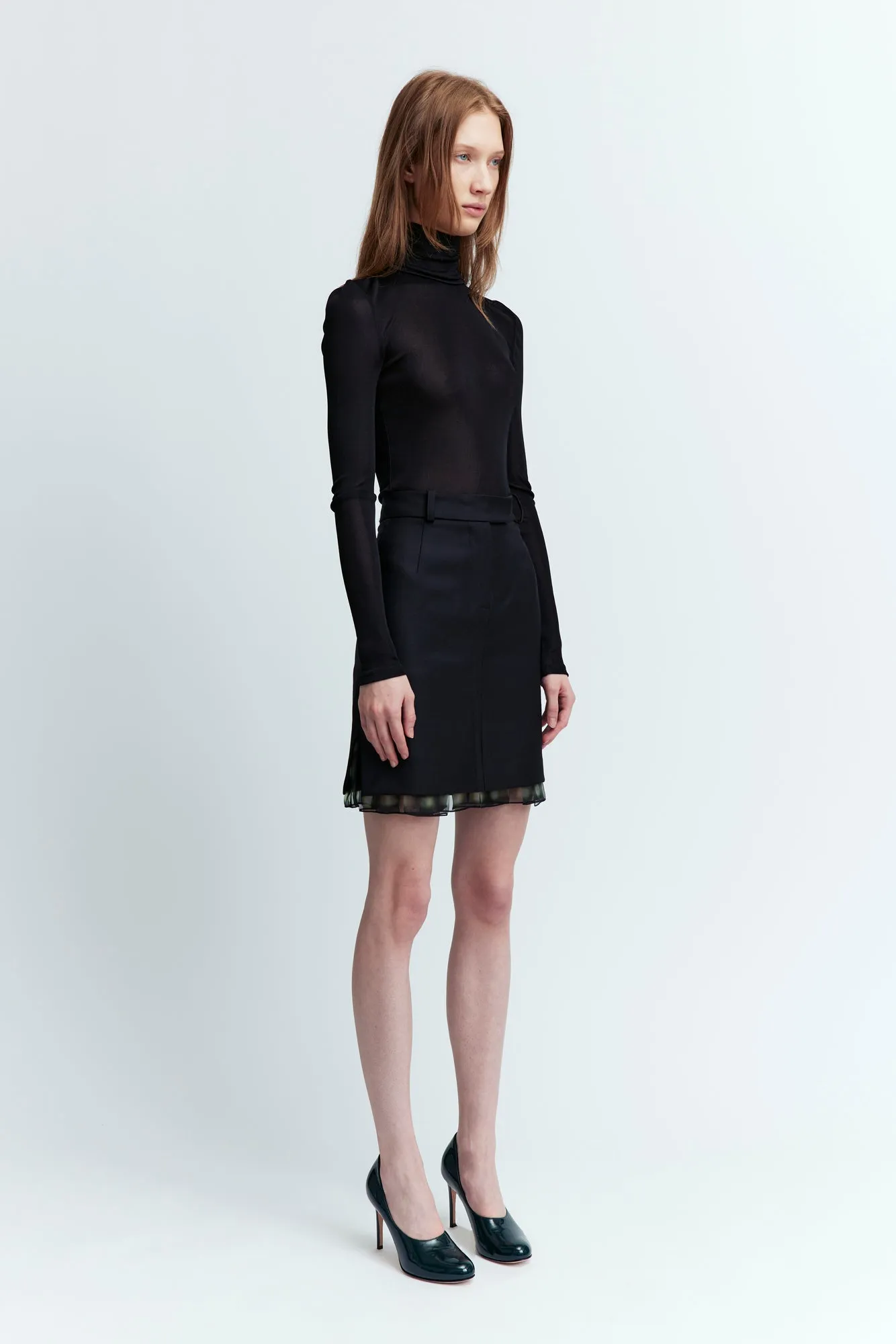 Moss Mini Skirt in Twill Tailoring