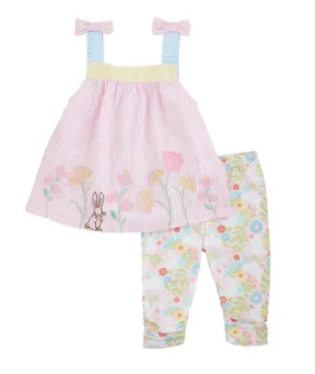 Mud Pie - Floral Embroidered Tunic W/ Capris