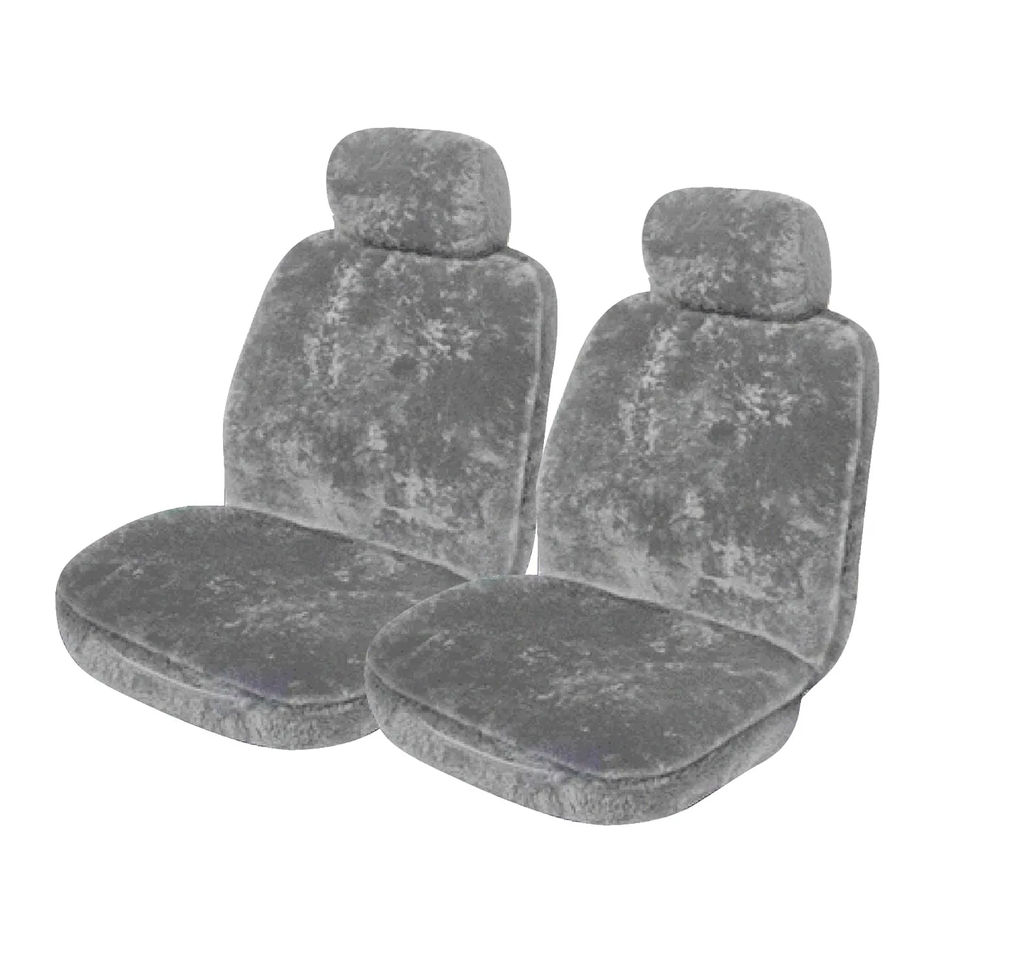 My Car Airbag Safe 20mm Thick Sheepskin Front Seat Covers, Universal Size 30 - Grey Soft Fleece