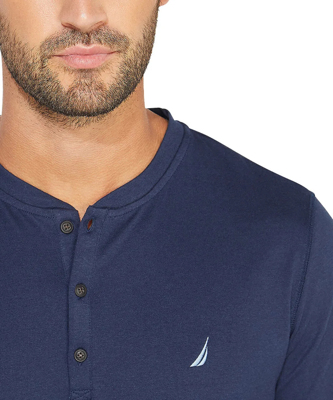 Nautica Men's Soft Breathable Long Sleeve Henley Pajama Shirt Blue XL NWT! $38