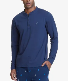 Nautica Men's Soft Breathable Long Sleeve Henley Pajama Shirt Blue XL NWT! $38