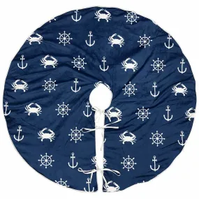 Nautical Crabs, Anchors & Helm / Tree Skirt