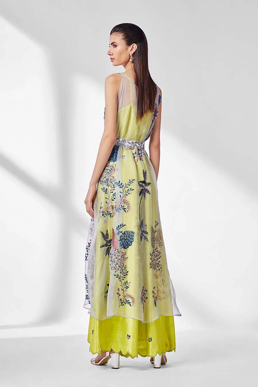 Neon Green Jumpsuit & Cape Set