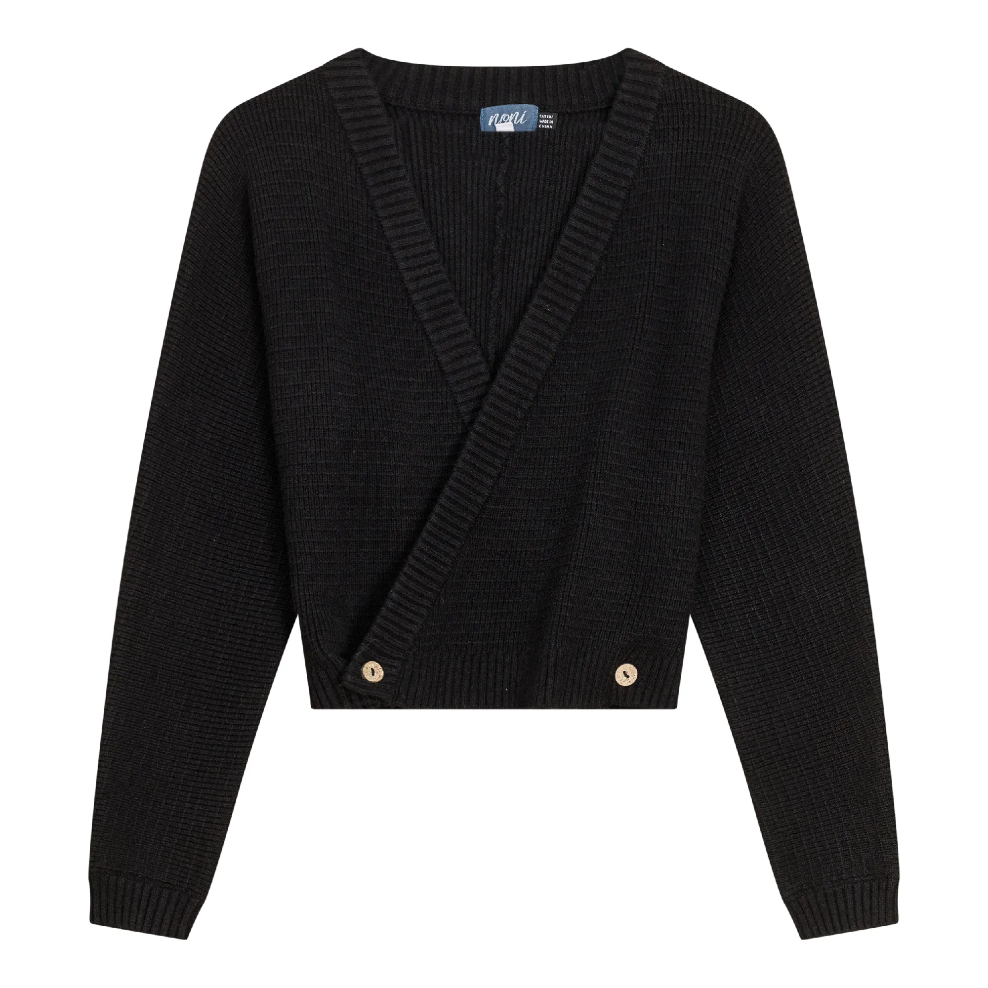 Noni Black Wrap Sweater WB4CYT2192