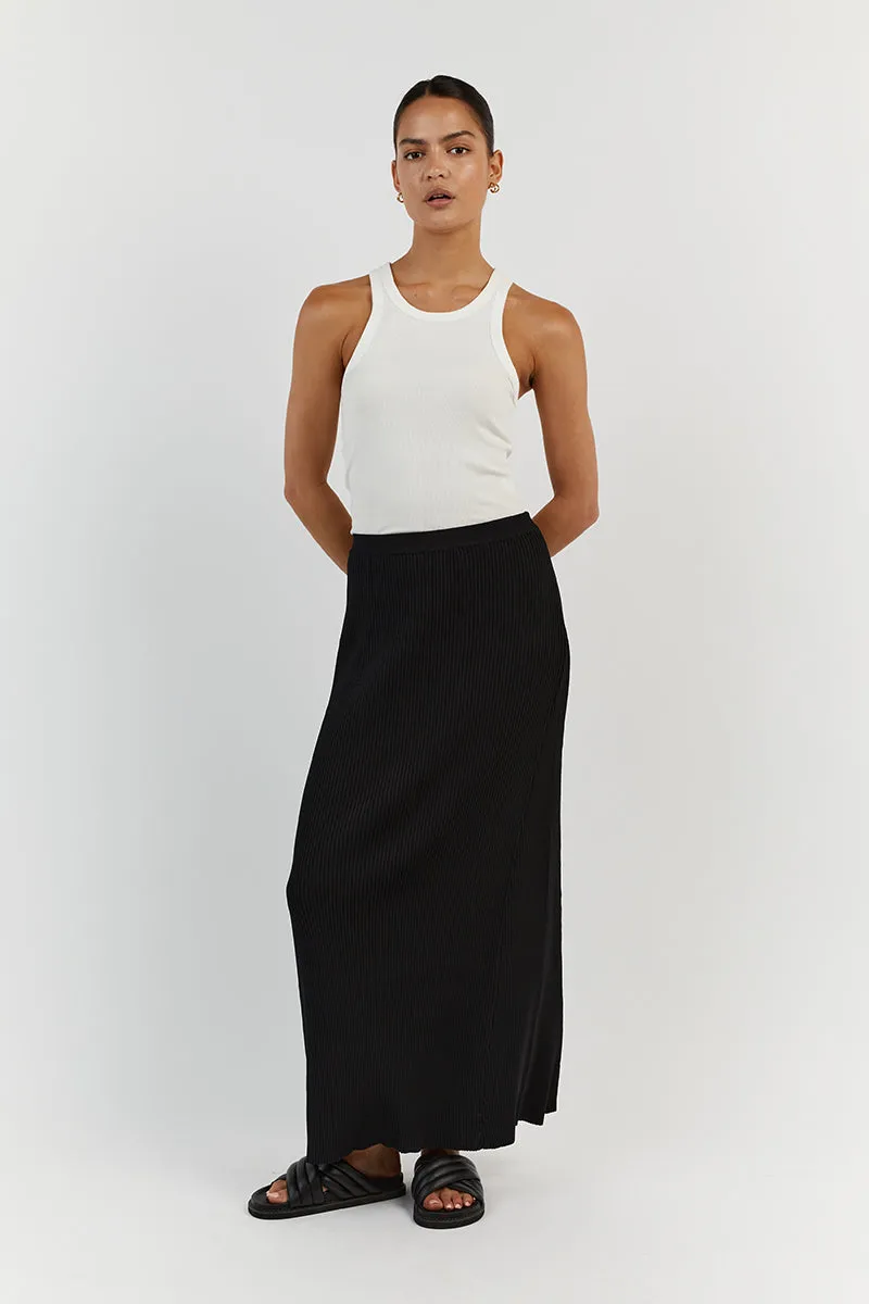 OLYMPIA BLACK  MIDI SKIRT