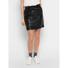 ONLY Leather Look Paper Bag Skirt ONLRIGIE Black UK 6