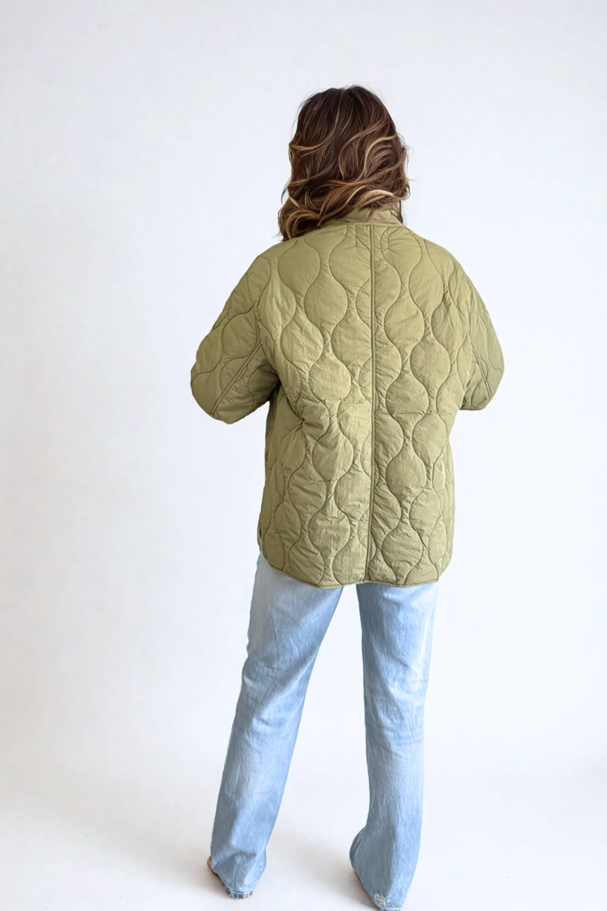 Ophelia Light Quilted Coat | Olive