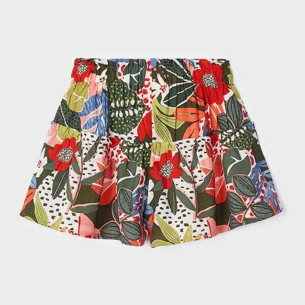 ORANGE FLORAL SKIRT FOR GIRLS